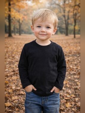 Earth Elements Black Long Sleeve Tee Toddler Size 2T Soft Cotton Basic Top NWOT